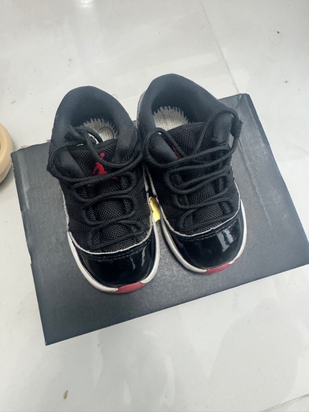 Jordan Kids Black and Red Low-Top Sneakers